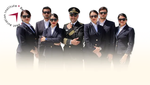 Trainee Pilots with Captain Posing for the Camera